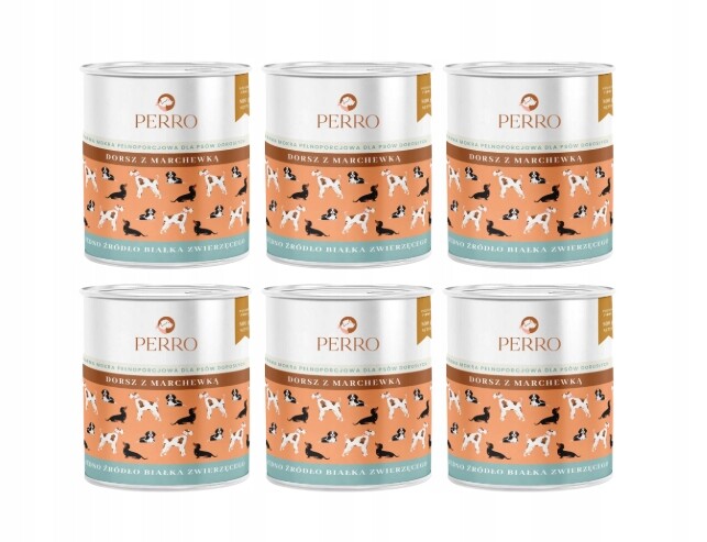 Perro Treska s mrkví pro dospělé psy monoproteinová 6x800 g