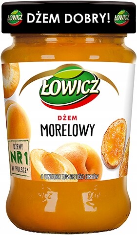 8 x Łowicz Meruňkový džem se sníženým obsahem cukru 280 g