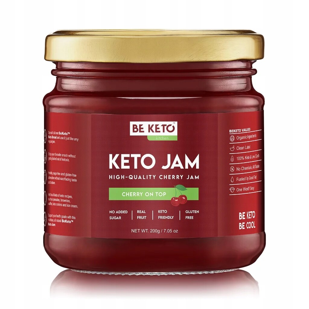 3X Keto Džem dokonale třešňový bez cukru 200 g BeKeto Jam Cherry On Top