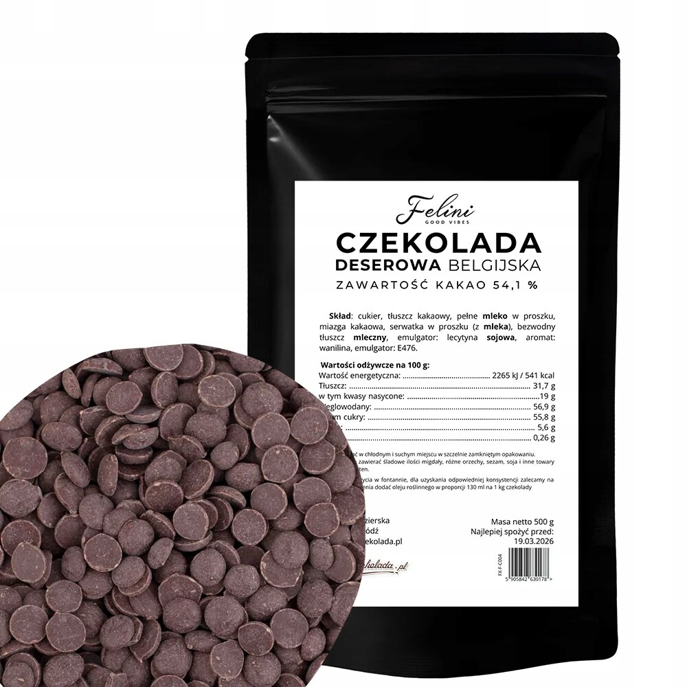 2x Felini čokoláda dezertní čokoláda 54,9% 500 g