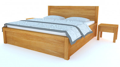 Postel Postelia STONE s úložným prostorem, Buk 180x200 - Postel z masivu o síle 8 cm