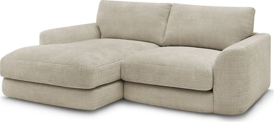 Béžová žinylková rohová pohovka (levý roh/s lenoškou) Leonore – Bobochic Paris