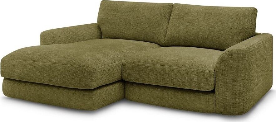 Khaki žinylková rohová pohovka (levý roh/s lenoškou) Leonore – Bobochic Paris