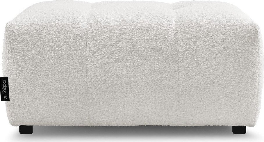 Bílá podnožka z textilie bouclé Roxelane – Bobochic Paris