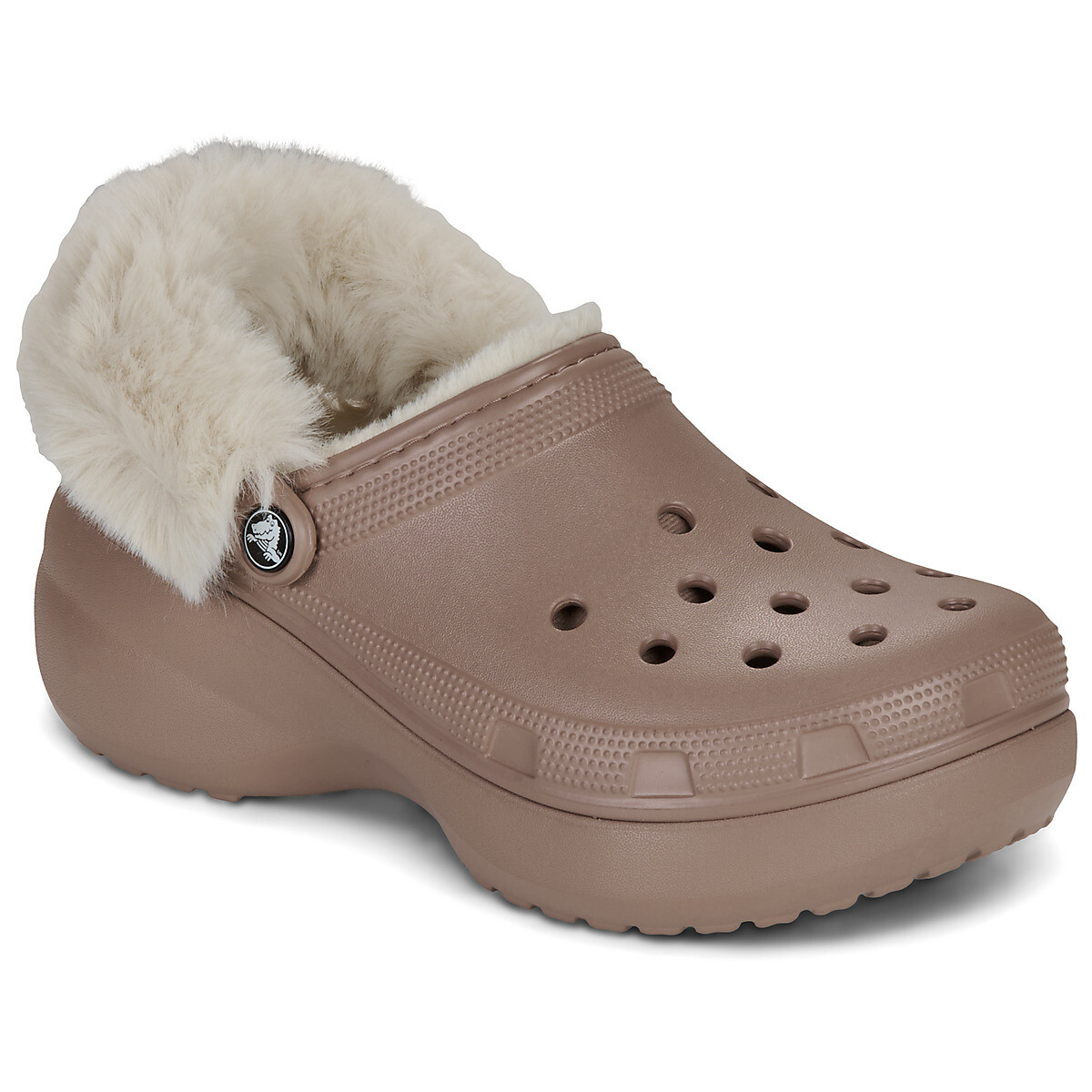 Crocs  Cls Platfm Lined Fuzz Strap Cg  Béžová