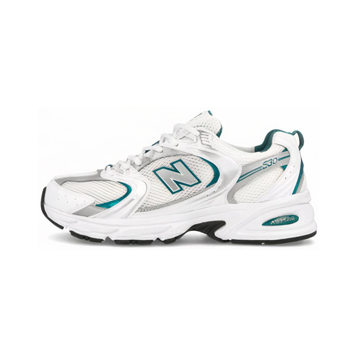 New Balance  MR 530 White Silver Metallic Green  Zelená