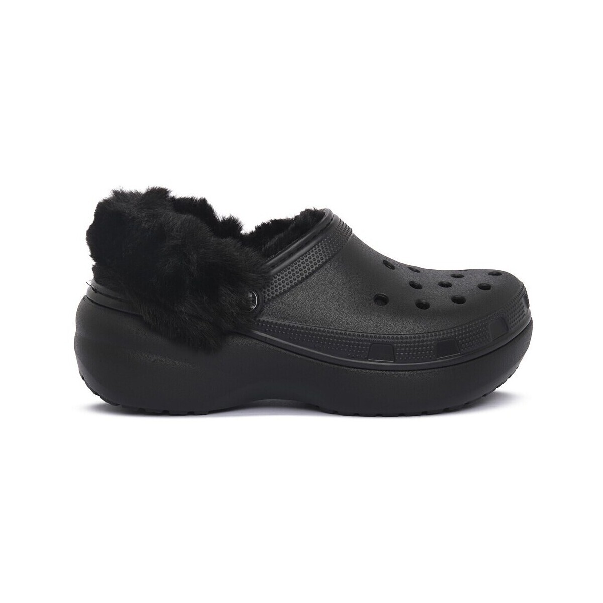 Crocs  Classic Platform Fuzz Lined  Černá