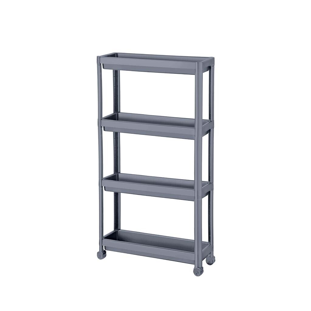 Regál PH 4 koše 54x18x100cm kolečka, tm.šedá  DECOBELLA