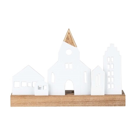 Porcelánový svícen s kostelem