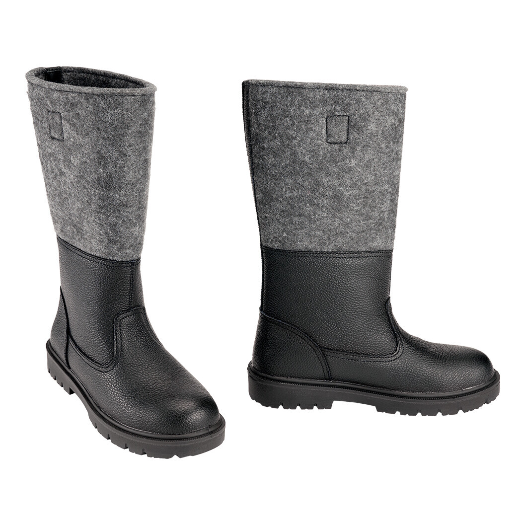 Vysoké kožené boty Brandit Knobelbecher Filz - černé-šedé, 41