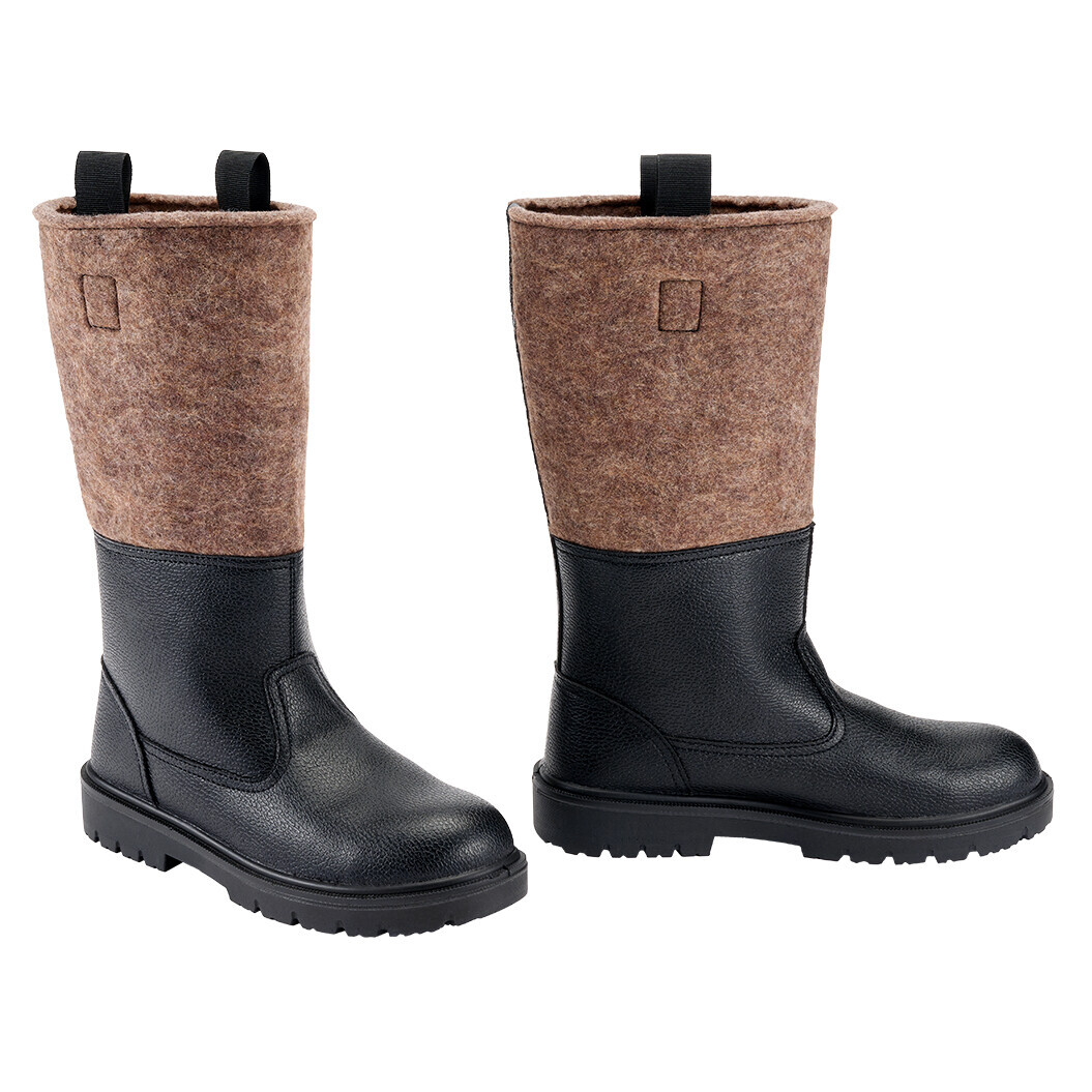 Vysoké kožené boty Brandit Knobelbecher Filz - černé-hnědé, 41