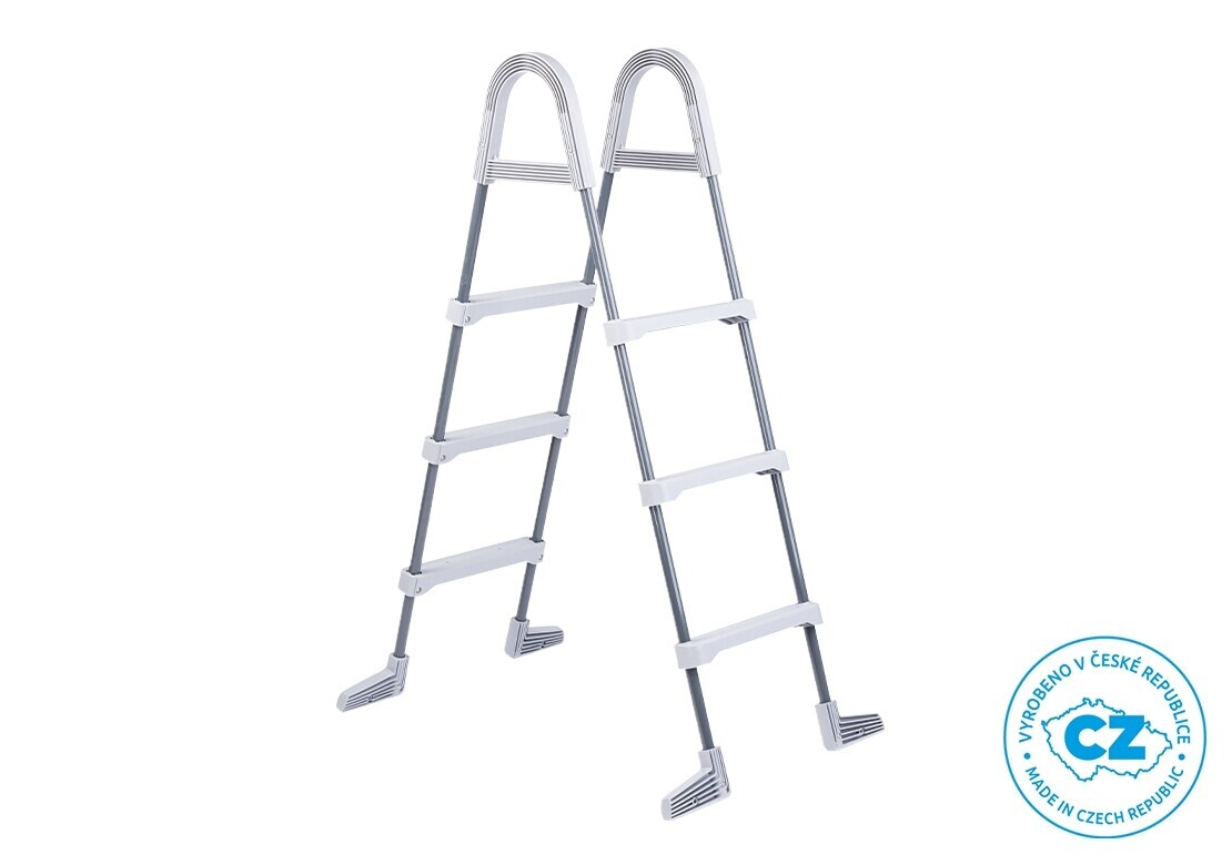 Schůdky k bazénům - výška stěny do 1,07 m - šedé (poškozený obal)