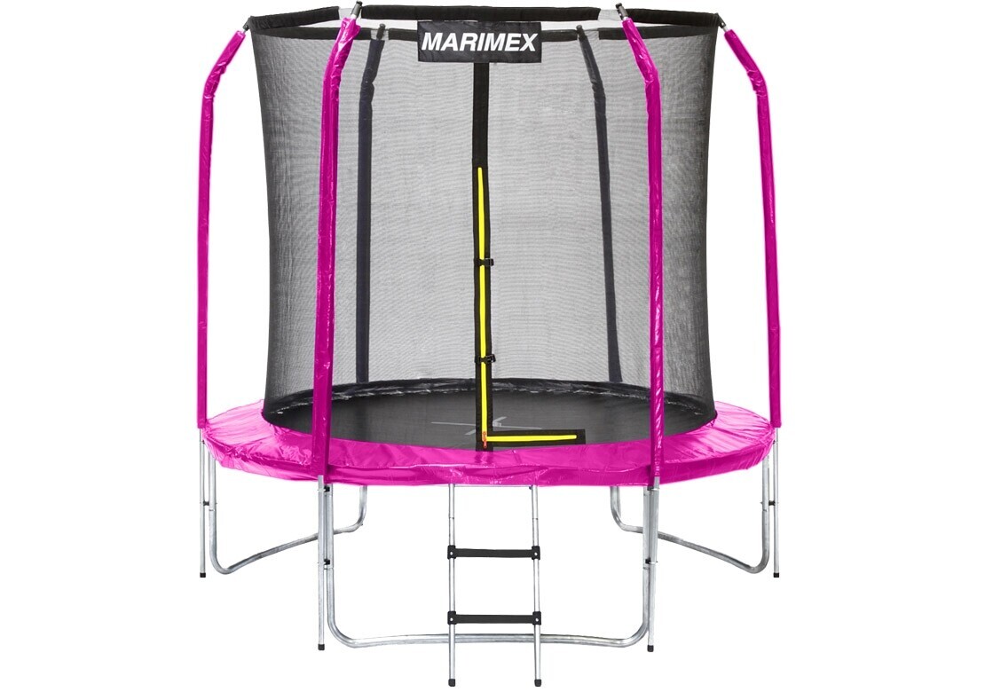 Trampolína Marimex Standard 244 cm růžová + ochranná síť + schůdky ZDARMA (poškozený obal)