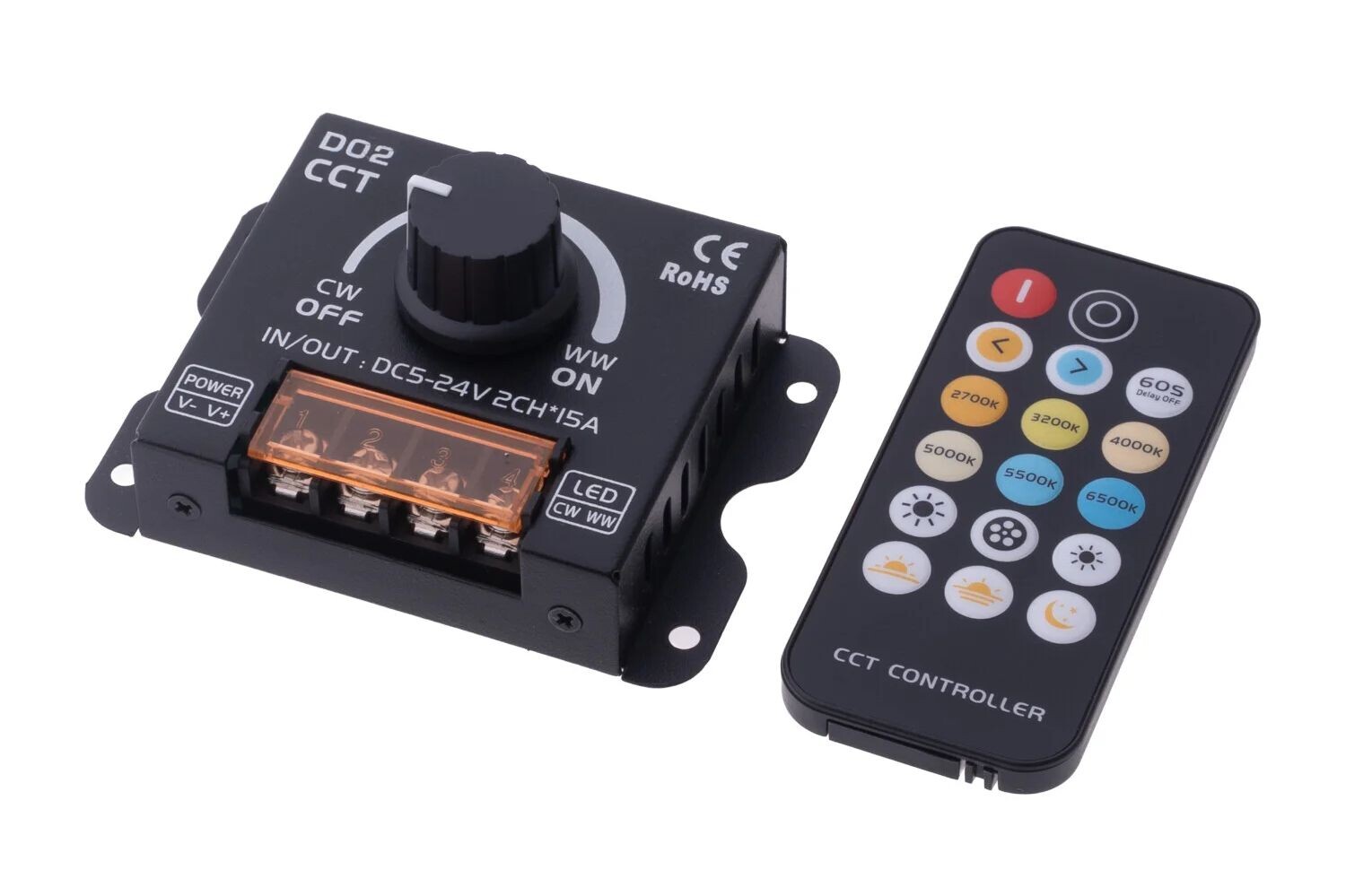 T-LED Stmívač manuální 30A s ovladačem RFM pro CCT LED pásky 064012