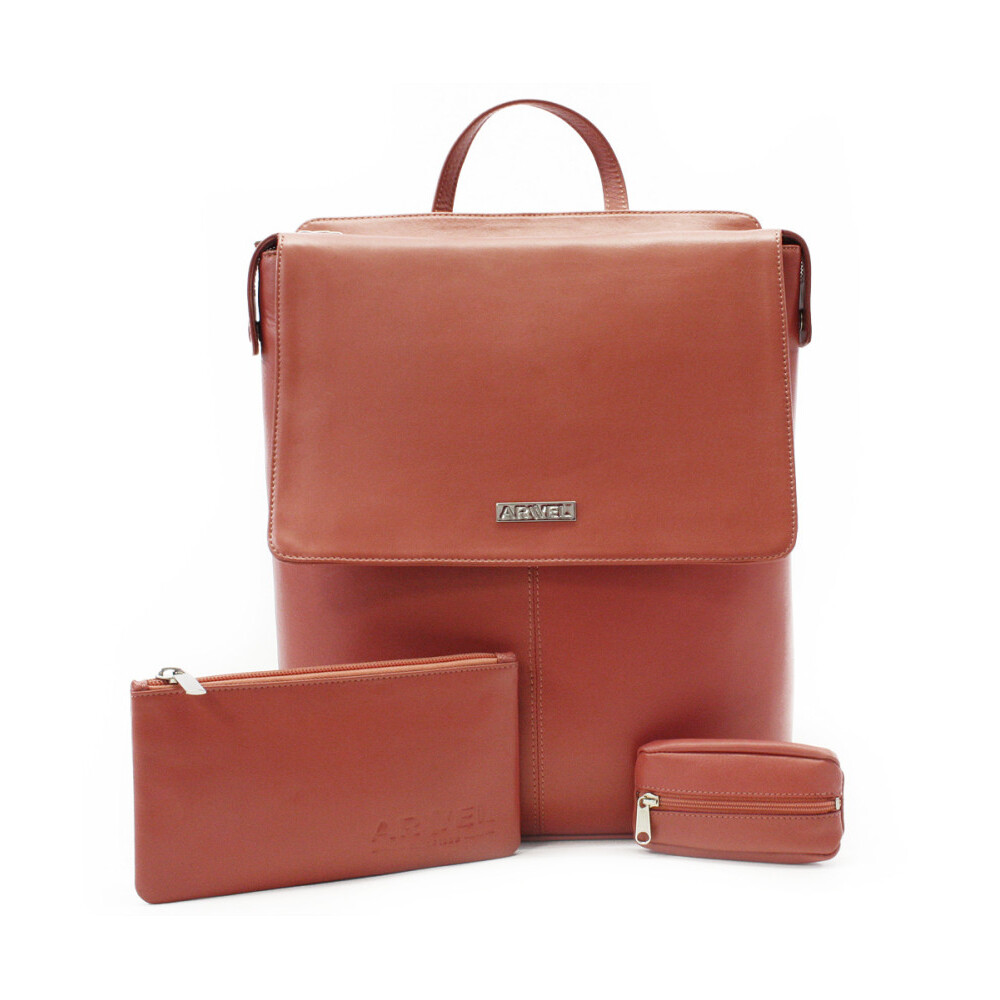 Sada dámského batohu, etue a klíčenky Arwel 1660 - tmavě růžová