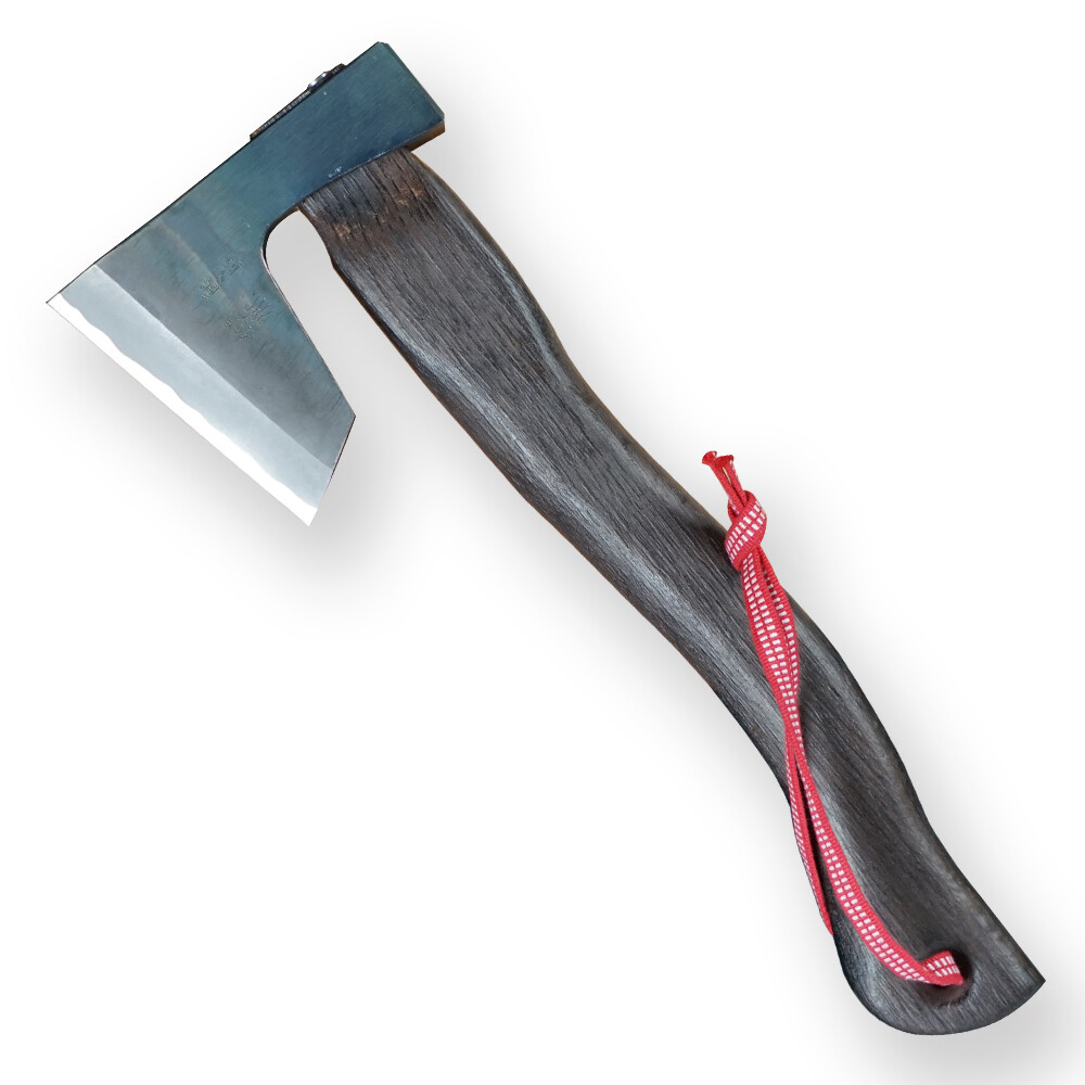 Japonská sekera Masakari/Warikomi-Jigata/Yaki-Magari-e White oak 360 mm - hnědá-stříbrná