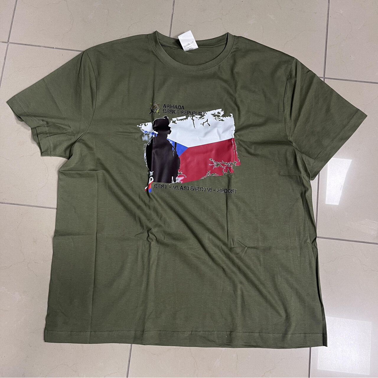 Triko Striker Armáda České republiky Čest Vlastenectví Hrdost - olivové, M