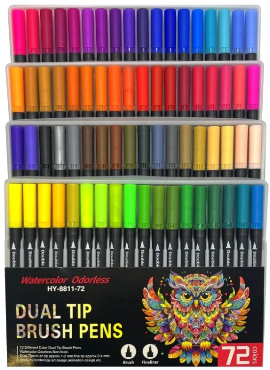 pkstar.cz Štětcové fixy Duo - 72 ks - PK5-33