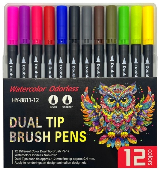 pkstar.cz Štětcové fixy Duo - 12 ks - PK5-30