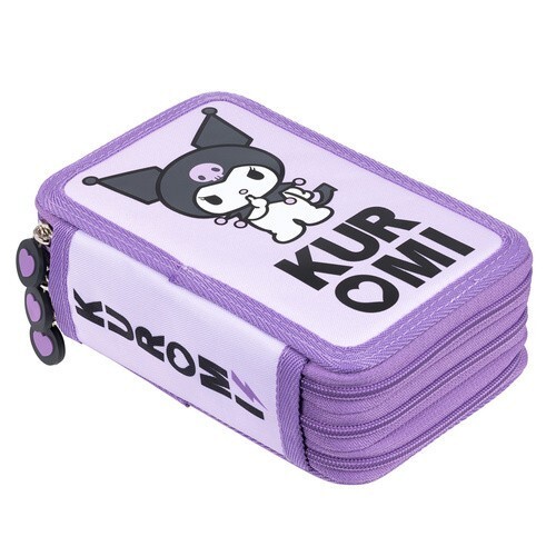 St.Majewski Třípatrový vybavený penál - KUROMI Violet