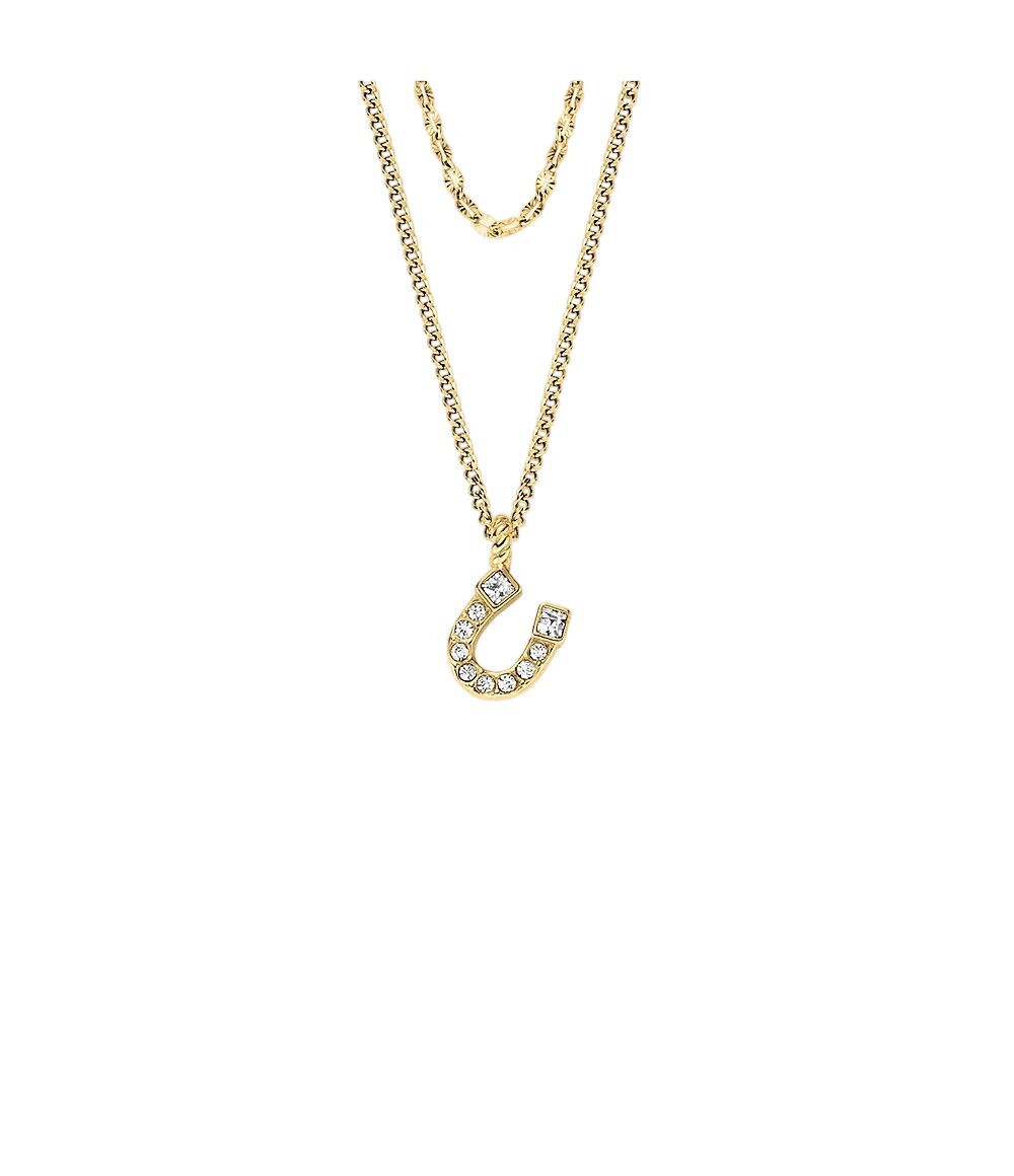 Fossil Elegantní pozlacený náhrdelník pro štěstí Podkova JF04906710