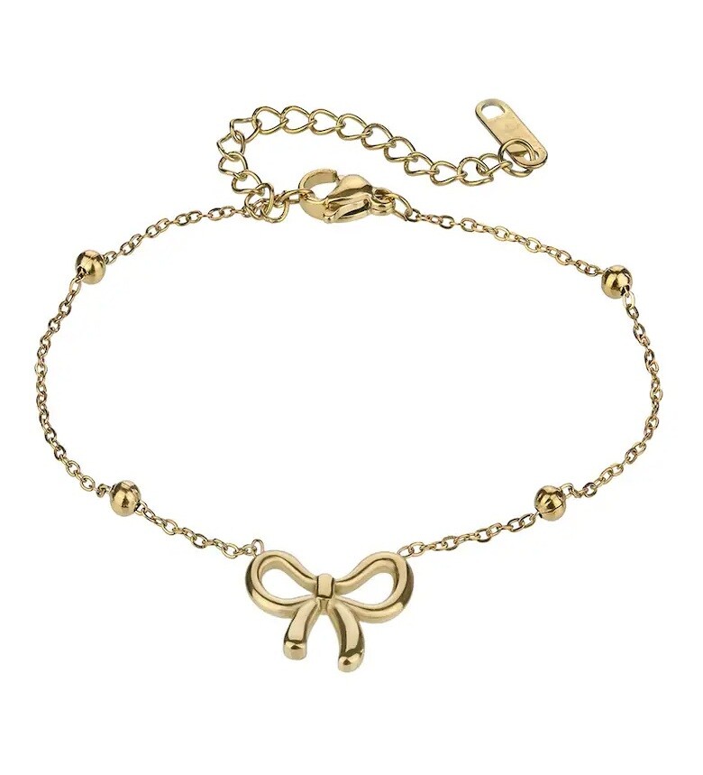 Emily Westwood Slušivý pozlacený náramek Mašlička EWB24008G