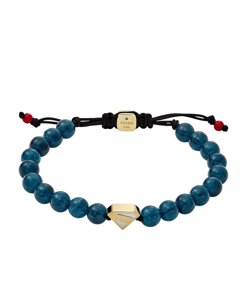 Fossil Pánský korálkový náramek z křemence Superman JFC04891998