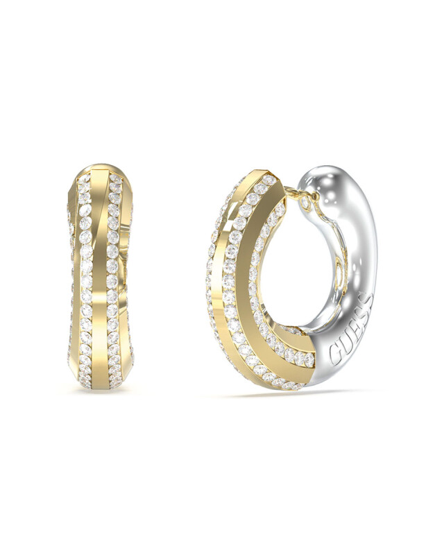 Guess Ocelové bicolor náušnice se zirkony Majorelle JUBE05375JWYGRHT/U