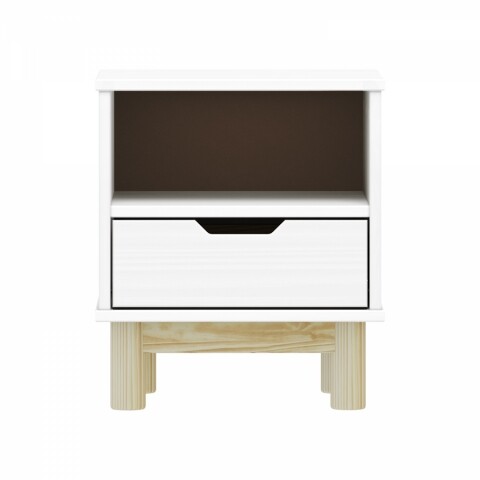 Noční stolek 1 zásuvka BONITO 2 bílý lak 324343B Idea