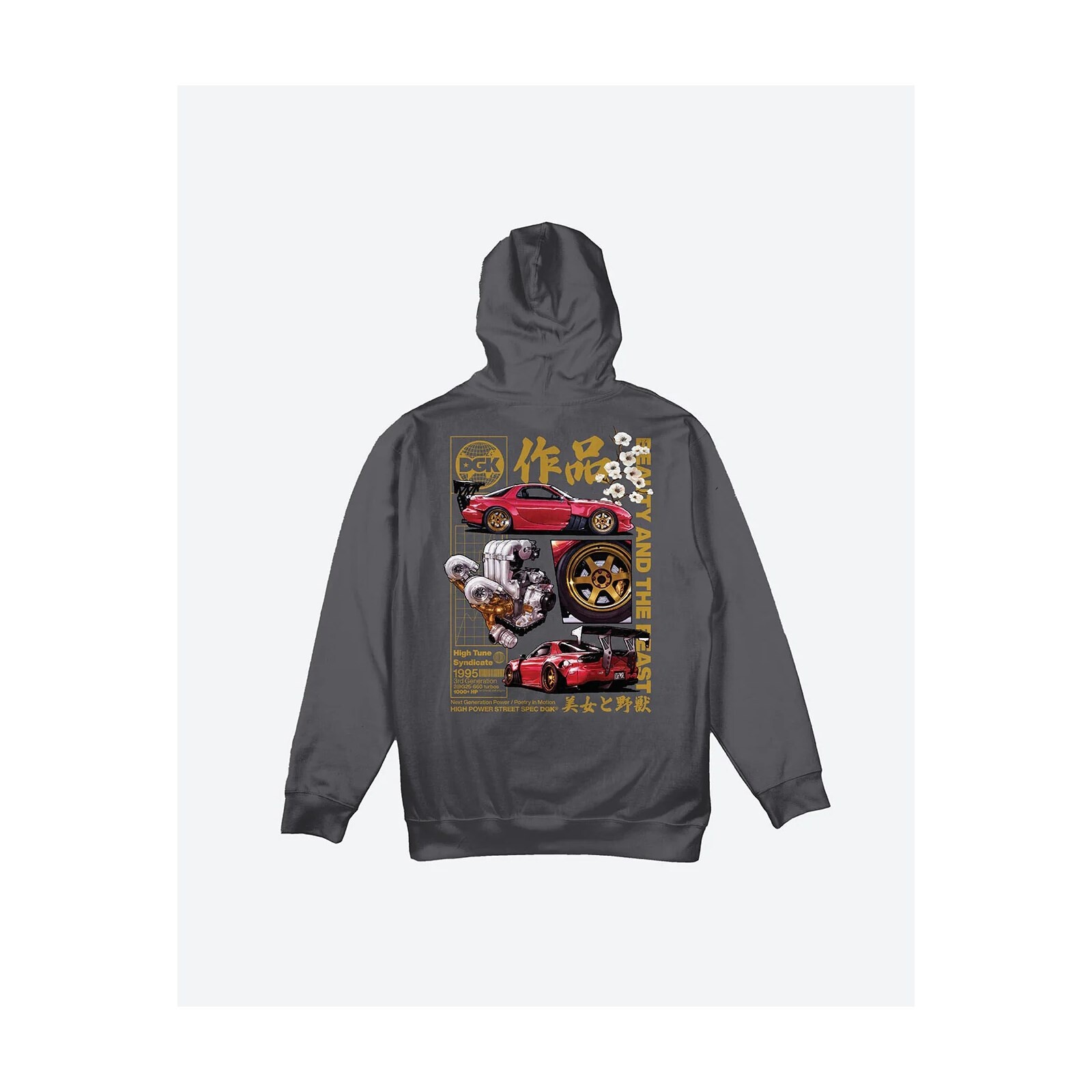 mikina DGK - Beauty And The Beast Hooded Fleece Charcoal (CHARCOAL)