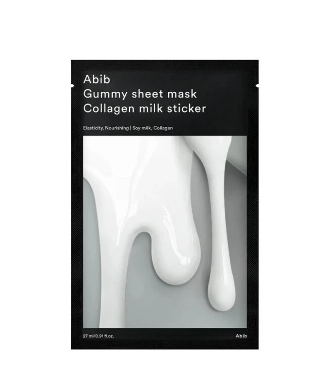Abib Plátýnková maska Collagen Milk Sticker (Gummy Sheet Mask) 27 ml