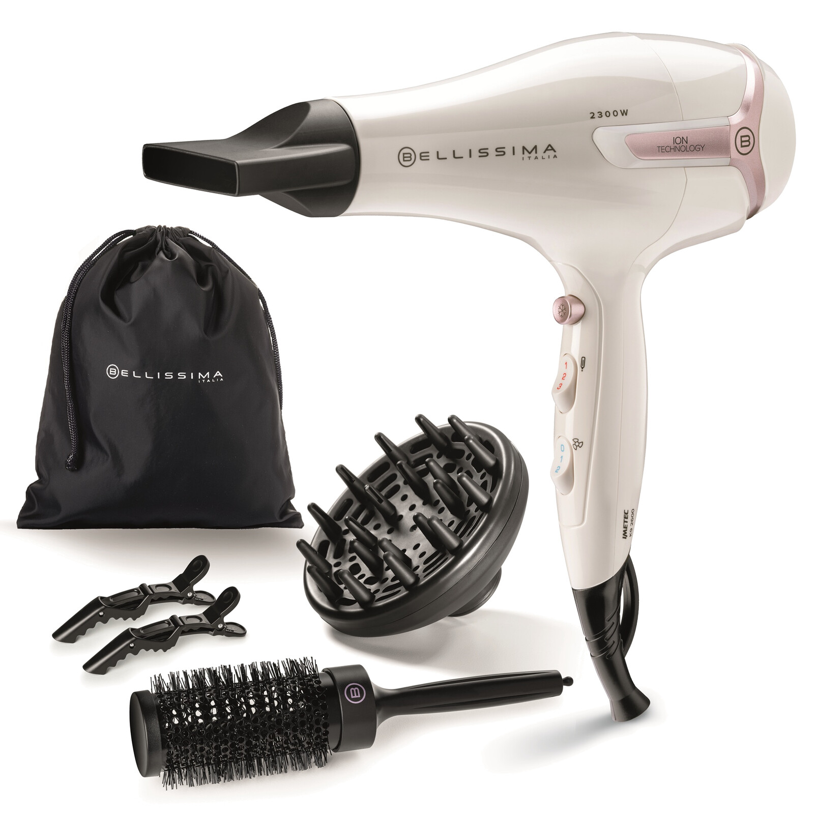 Bellissima Vysoušeč vlasů s kartáčem 11994 K9 2600 ION