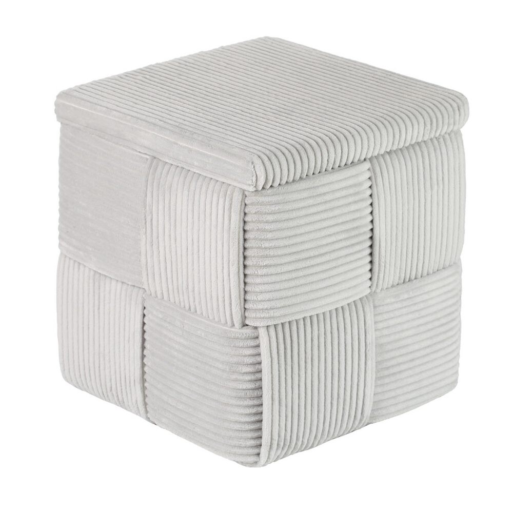 TOTEM Sedák manšestrový s úložným prostorem - sv. šedá