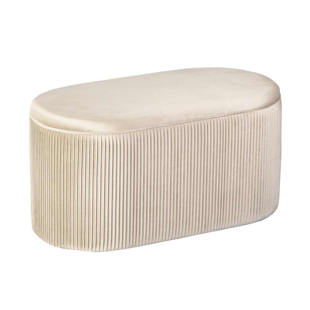 SHEHERAZADE Sedák oválný sametový s úložným prostorem - krémová