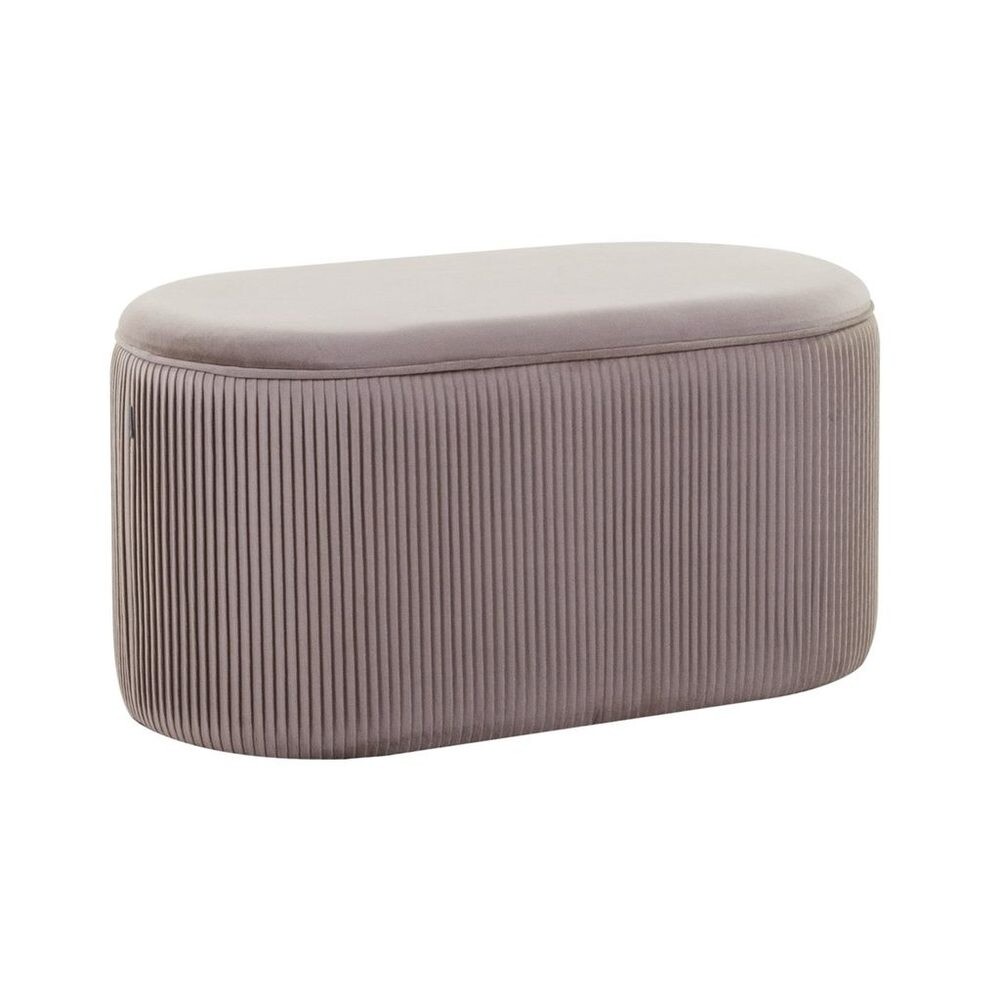 SHEHERAZADE Sedák oválný sametový s úložným prostorem - béžová