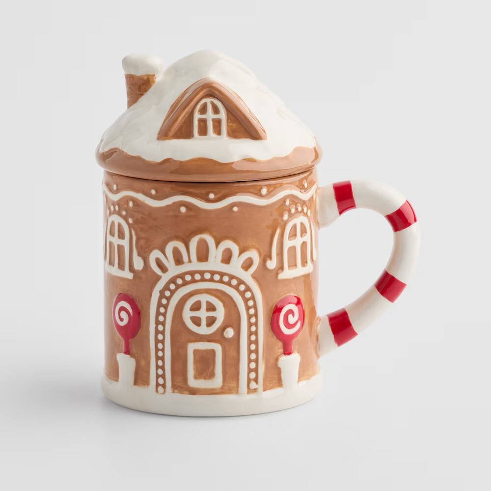 HOME & YOU Hrnek s víčkem perníkový domek 460 ml