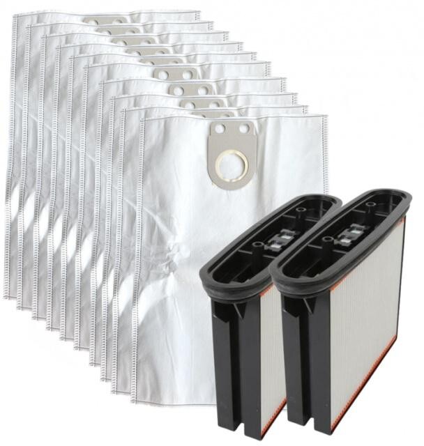 BO24T10HF Textilní sáčky (58x40 cm) pro BOSCH GAS 25, Metabo, Starmix, Eibenstock  a 2x filtr,  sada 10+2ks