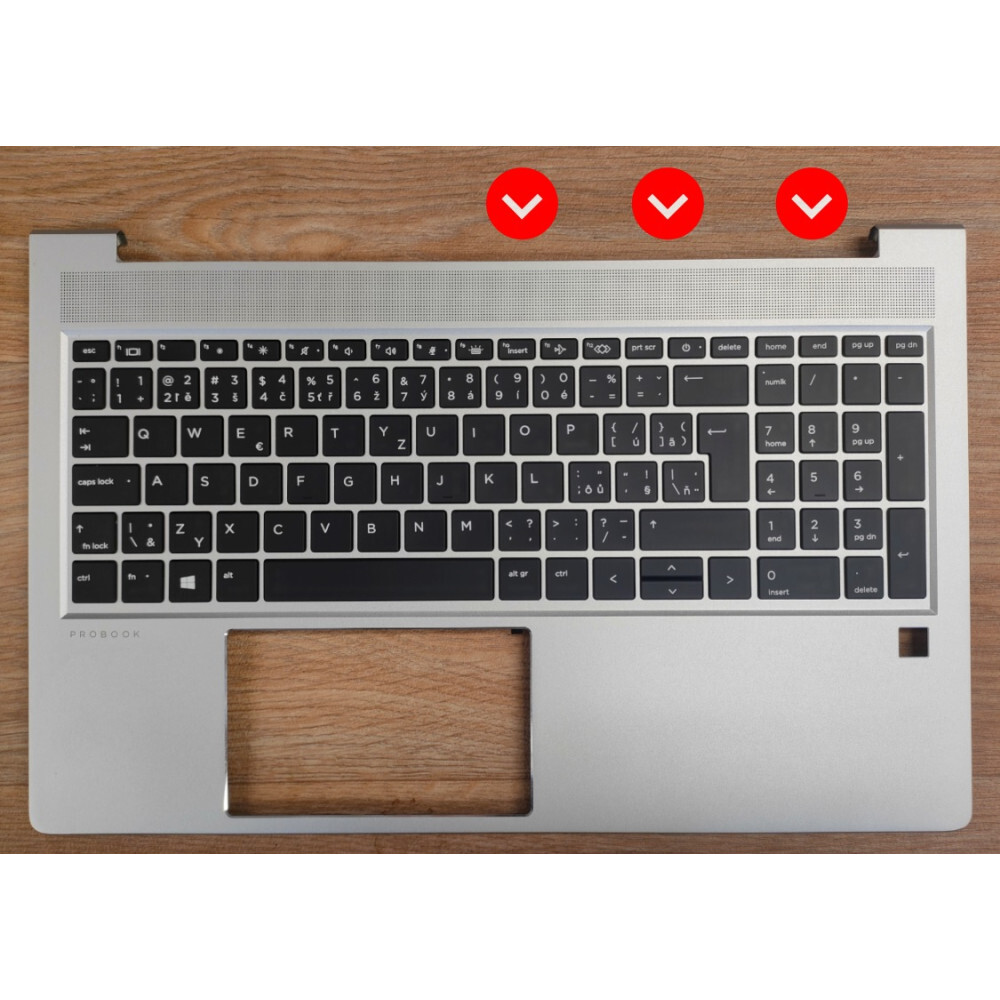 česká klávesnice HP Probook 450 G8 G9 455 G8 G9 CZ/SK podsvit palmrest fpr - VADA