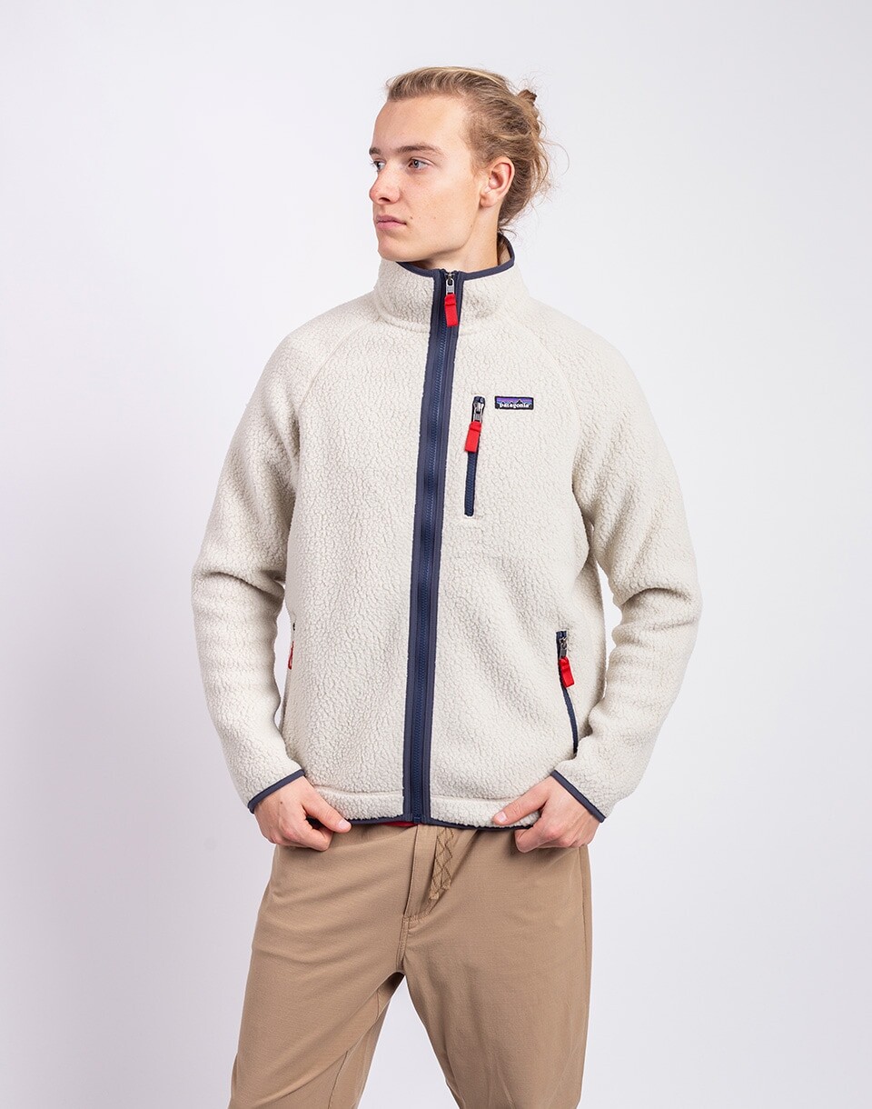 Patagonia M's Retro Pile Jacket Pelican w/Smolder Blue S