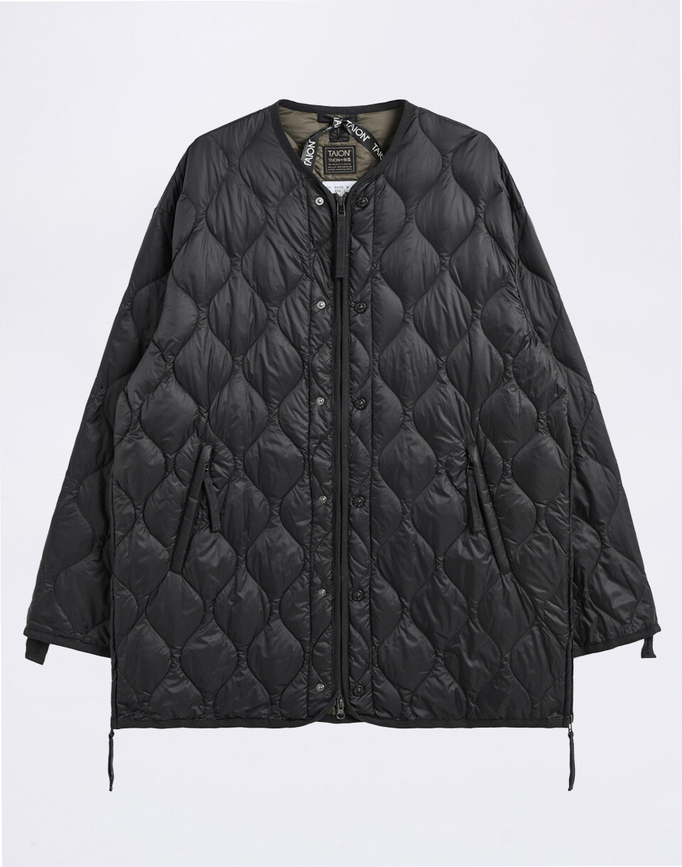 Taion Unisex Military M65 Liner W-Zip Down Jacket BLACK S