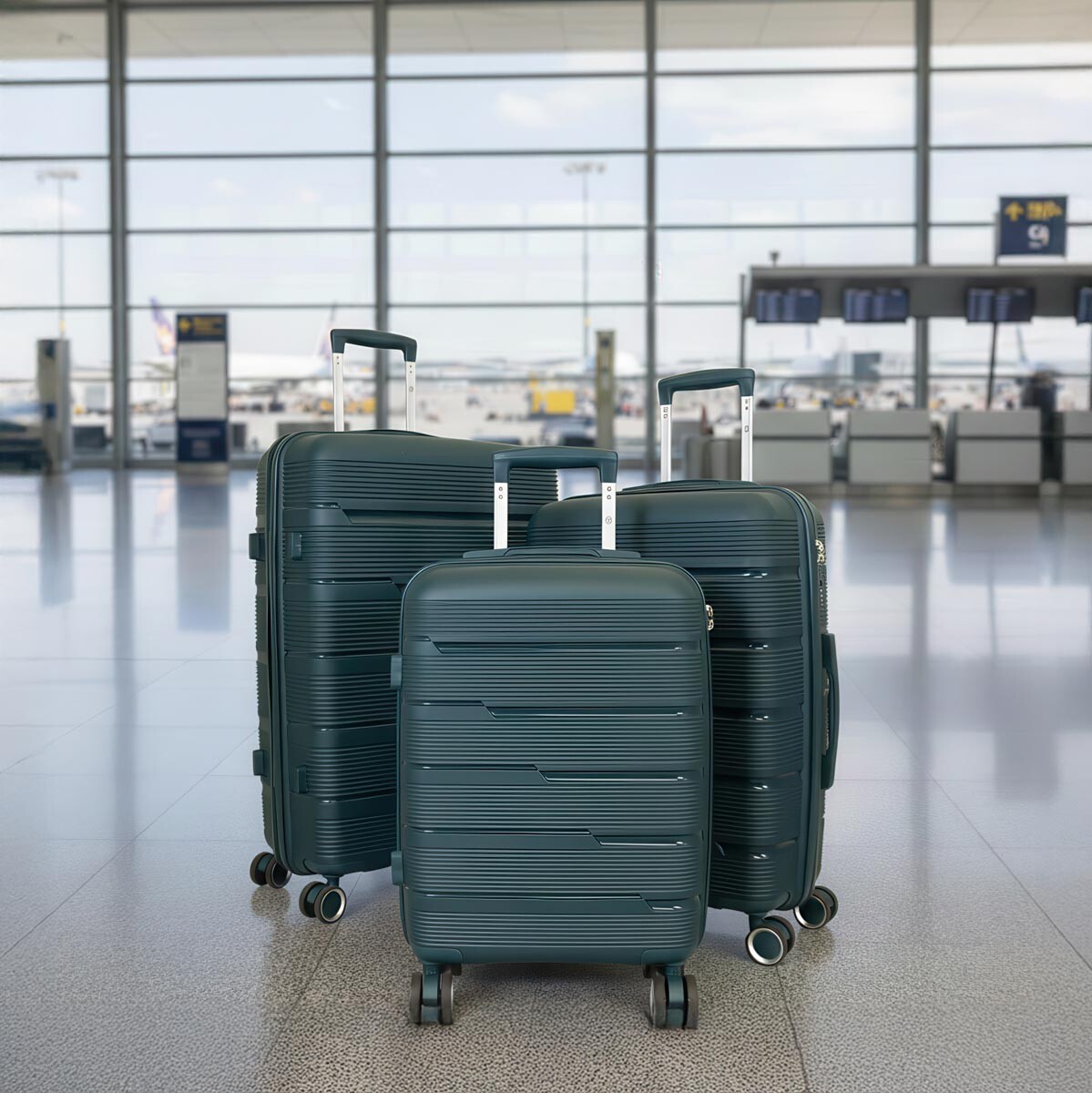 PM Euro Trading Cestovní kufry Aruba, sada 3 ks, zelené