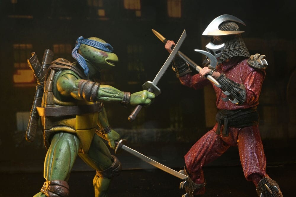 NECA | Želvy Ninja (1990) - sběratelské figurky Roof Top Battle Shredder vs Leonardo (Teenage Mutant Ninja Turtles) 18 cm