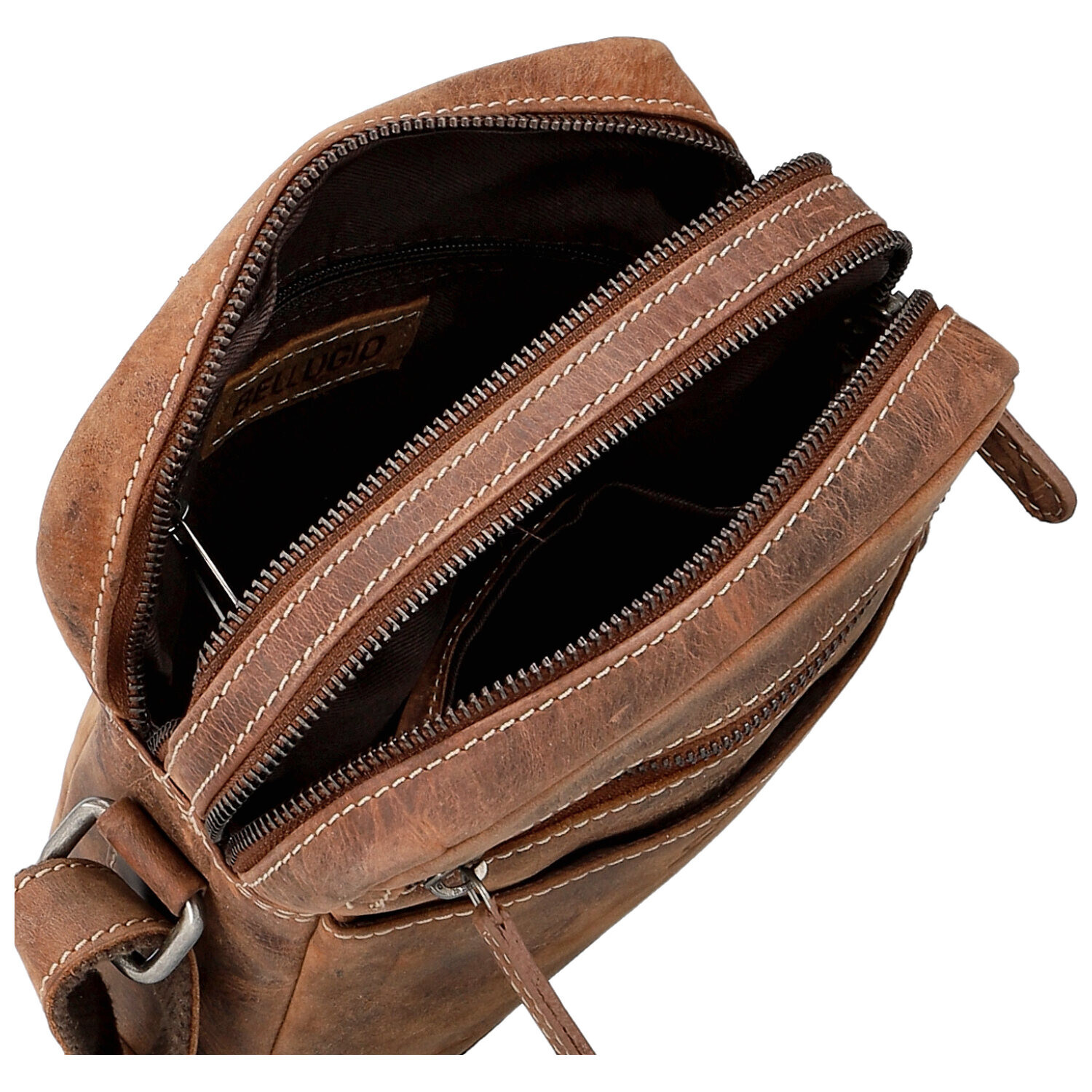 Trendy pánská kožená crossbody taška Bellugio Namix, hnědá