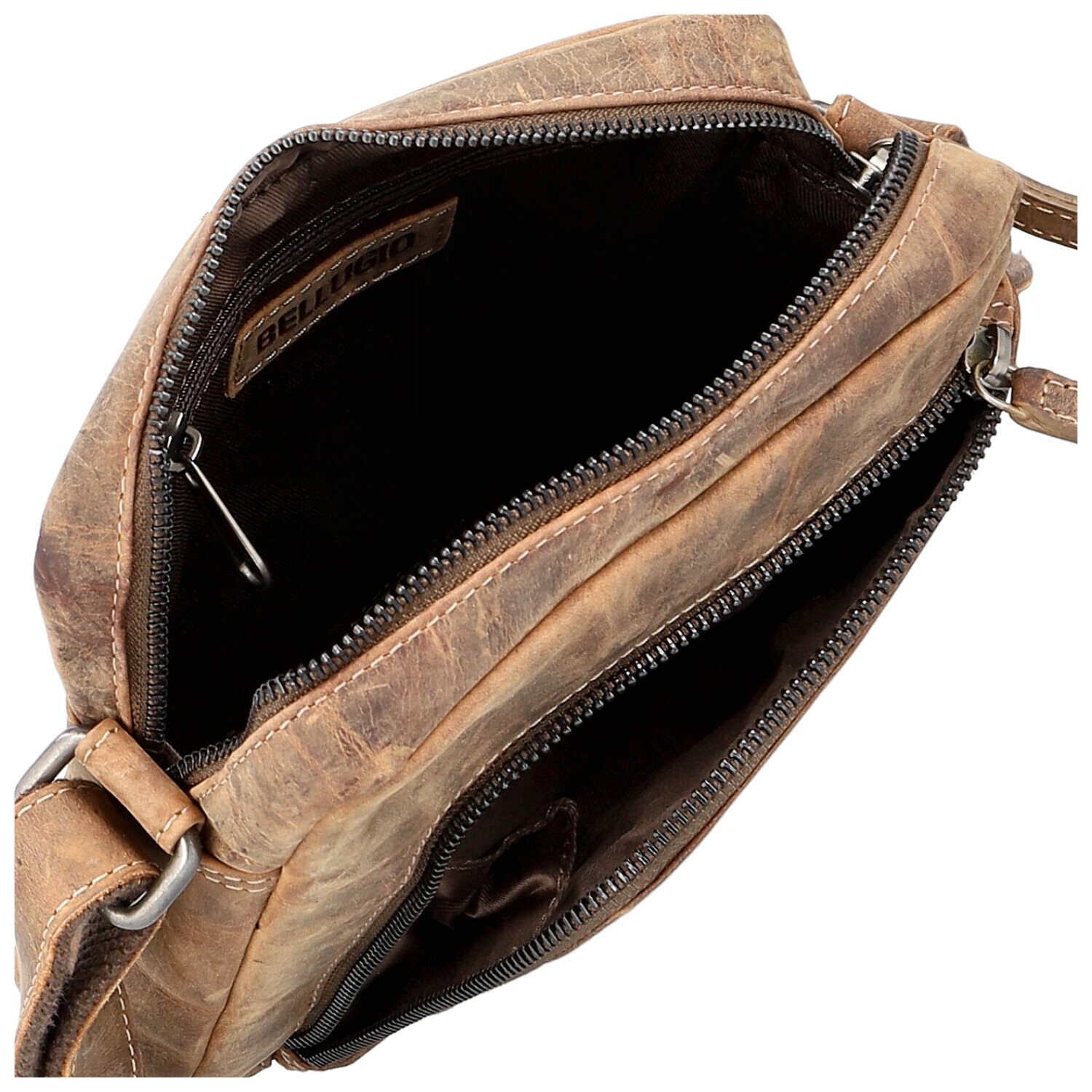 Stylová pánská kožená crossbody taška Bellugio Marit, hnědá