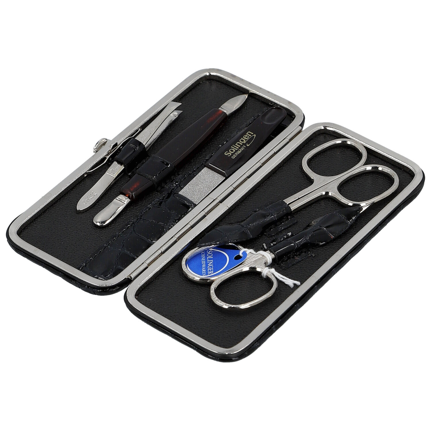 Krásná manikúra v pouzdru Dominika, černá croco