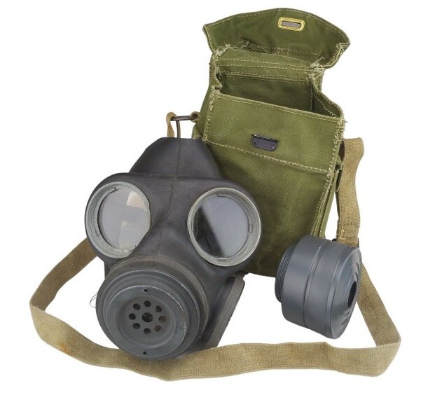 Plynová maska Velká Británie (Dánsko) M45 WWII Velikost: Small (menší velikost)