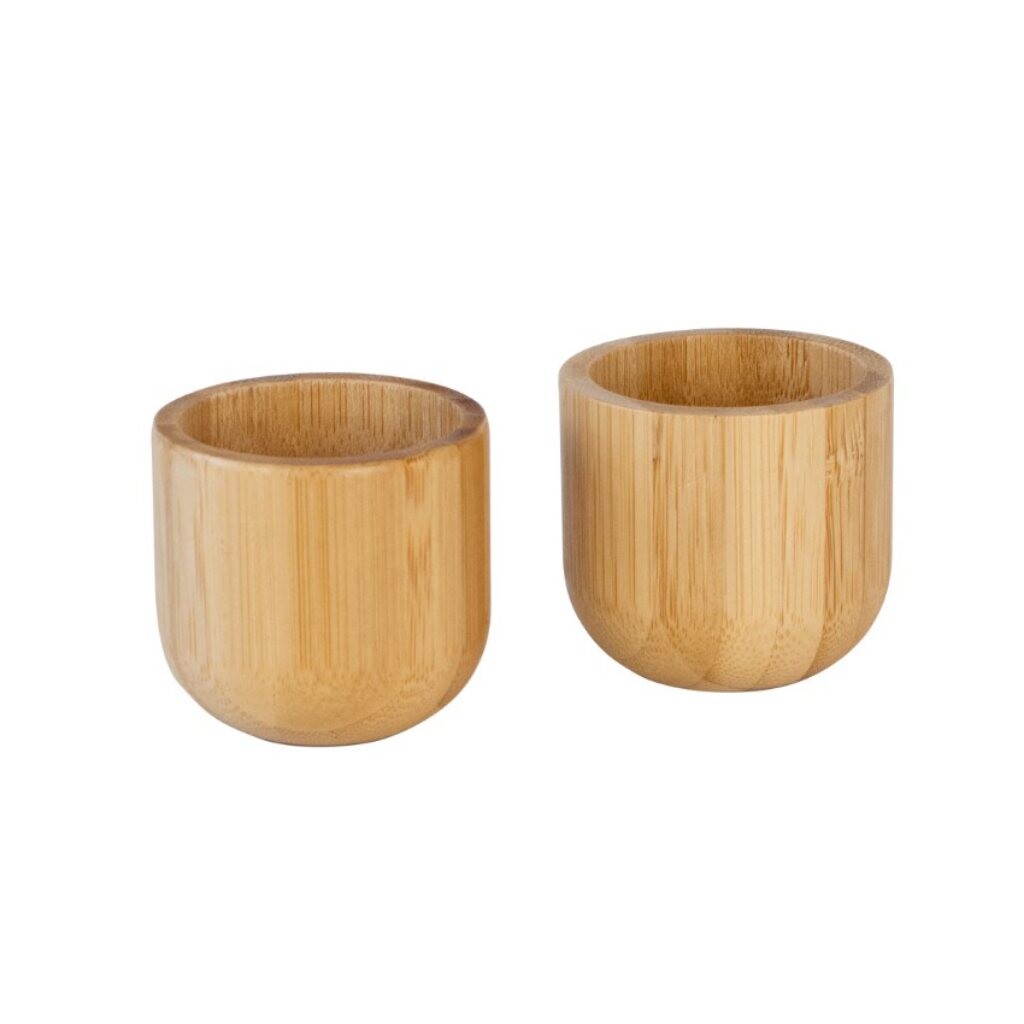 Kalíšek na vejce NBA206 5 cm, sada 2 ks, hnědá, bambus, Pebbly