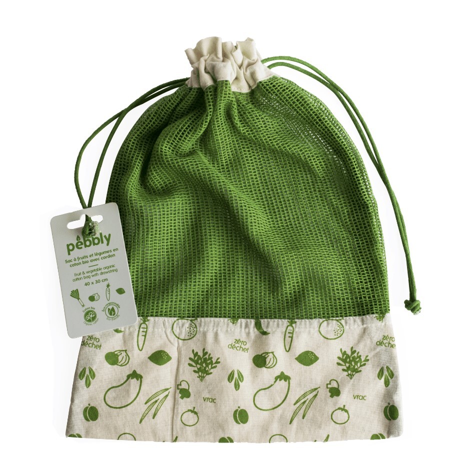 Opakovaně použitelný sáček na uskladnění potravin NBA178 30 x 40 cm, bavlna, Pebbly