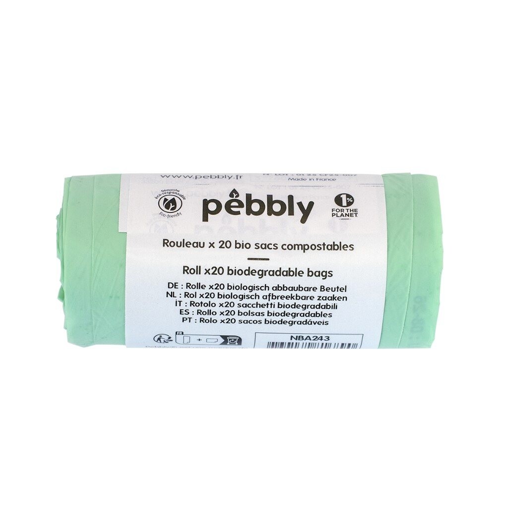 Sáčky do odpadkového koše NBA243, sada 20 ks, kompostovatelné, Pebbly