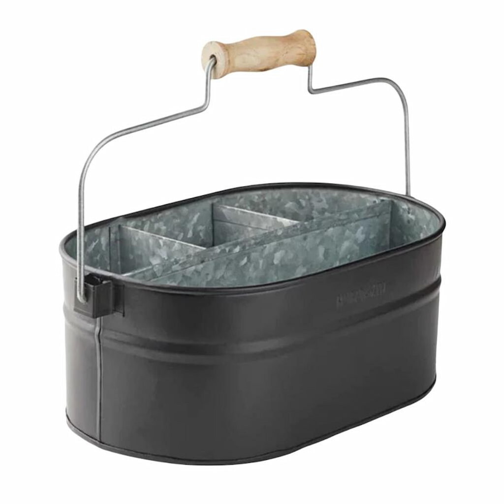 Dřezový organizér 30 x 20 cm, matná černá, zinek, Humdakin